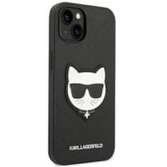 Karl Lagerfeld KLHCP14MSAPCHK hard silikonové pouzdro iPhone 14 PLUS 6.7" black Saffiano Choupette Head Patch