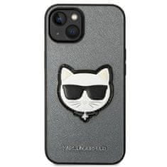 Karl Lagerfeld KLHCP14MSAPCHG hard silikonové pouzdro iPhone 14 PLUS 6.7" silver Saffiano Choupette Head Patch