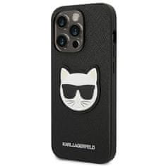 Karl Lagerfeld KLHCP14LSAPCHK hard silikonové pouzdro iPhone 14 PRO 6.1" black Saffiano Choupette Head Patch