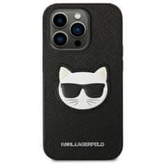 Karl Lagerfeld KLHCP14XSAPCK hard silikonové pouzdro iPhone 14 PRO MAX 6.7" black Saffiano Choupette Head Patch