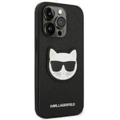 Karl Lagerfeld KLHCP14LSAPCHK hard silikonové pouzdro iPhone 14 PRO 6.1" black Saffiano Choupette Head Patch