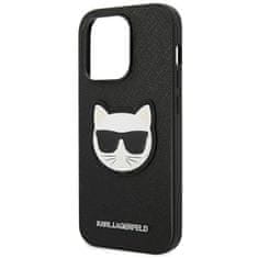 Karl Lagerfeld KLHCP14LSAPCHK hard silikonové pouzdro iPhone 14 PRO 6.1" black Saffiano Choupette Head Patch