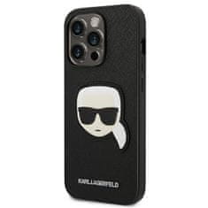 Karl Lagerfeld KLHCP14LSAPKHK hard silikonové pouzdro iPhone 14 PRO 6.1" black Saffiano Karl`s Head Patch