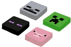 OEM Set 4 náhradních multipixelů Minecraft: Faces (1,5 x 1,5 cm)