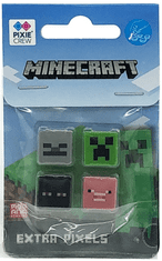 CurePink Set 4 náhradních multipixelů Minecraft: Faces (1,5 x 1,5 cm)