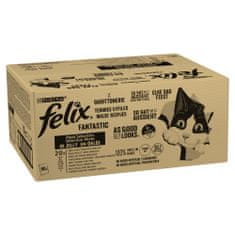 Felix Fantastic s hovězím, kuřetem, tuňákem a treskou v želé 80 x 85 g