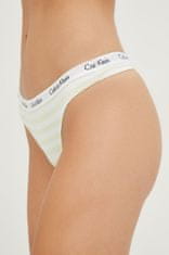 Calvin Klein Dámská tanga D1617E 5XE bílá/žlutá - Calvin Klein žlutá-bílá M