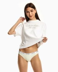 Calvin Klein Dámské kalhotky D1618E 5XE bílá/žlutá - Calvin Klein žlutá-bílá L