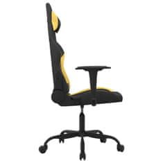 Vidaxl Masážní herní židle černá a žlutá textil