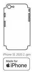 emobilshop Hydrogel - matná zadní ochranná fólie (full cover) - iPhone SE 2020/2022 - typ výřezu 2
