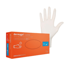 MERCATOR MEDICAL DERMAGEL Jednorázové latexové zdravotnické rukavice 100 ks velikost M