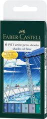 Faber-Castell PITT umělecké popisovače 6 odstínů modré set