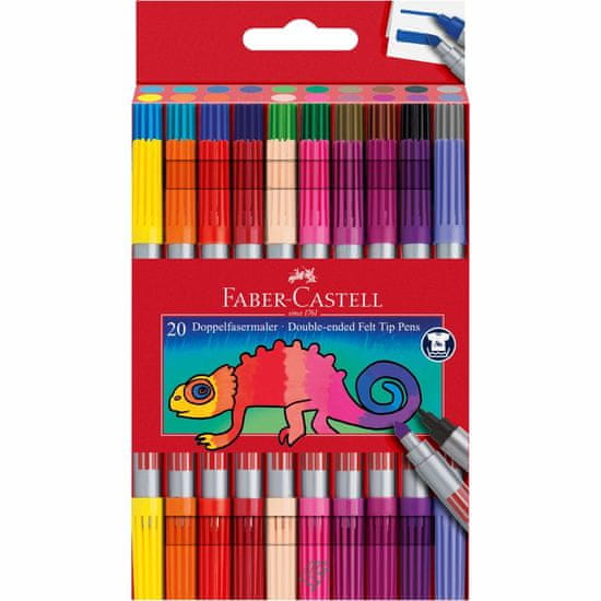 Faber-Castell Popisovače Fibre-Tip oboustranné 20 barevné