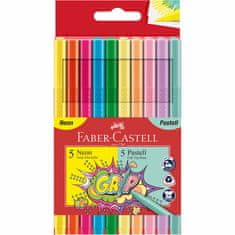 Faber-Castell Popisovače Grip 10 barevné neonové + pastelové