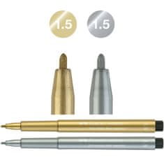 Faber-Castell PITT umělecký popisovač M 250/251 metalická zlatá/stříbrná BL