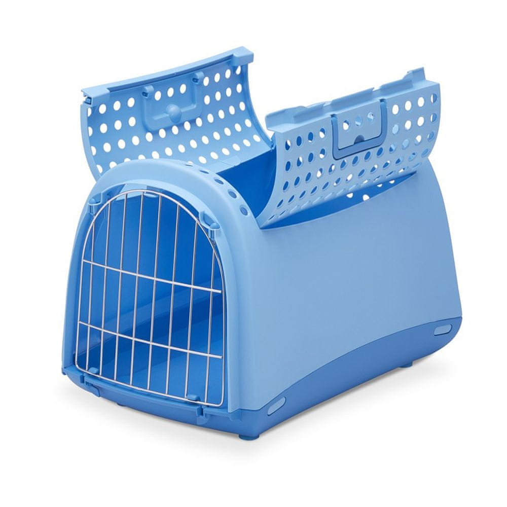 IMAC Přepravka pro kočky a psy - plastová - modrá Cabrio - D 50 x Š 32 x V 34,5 cm