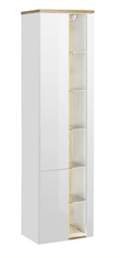 COMAD Koupelnová skříňka vysoká s LED osvětlením Comad Bahama White 800, 170x45x33 cm, bílá lesk/dub BAHAMA WHITE 800 FSC