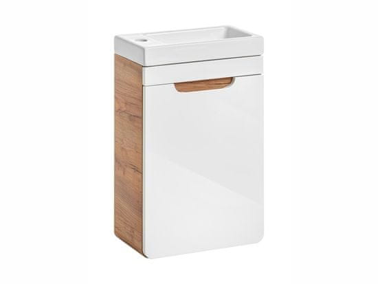 COMAD Comad Skříňka pod umyvadlo ARUBA WHITE 826, 60x40x22 cm, zlatý dub/bílá lesk ARUBA WHITE 826 FSC