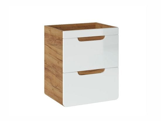 COMAD Comad Skříňka pod umyvadlo ARUBA WHITE 824 2S, 50x59x39 cm, zlatý dub/bílá lesk ARUBA WHITE 824 -50CM FSC