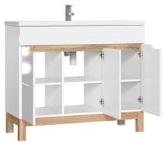 COMAD Comad Umyvadlová skříňka BALI WHITE 825, 100x84x46 cm, bílá lesk BALI WHITE 825 -100 CM FSC