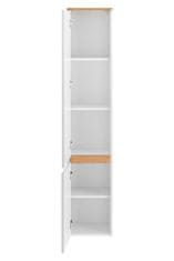 COMAD Moderní vysoká skříňka Comad Platinum 800, 35x176x30 cm, bílá/dub zlatý PLATINUM 800 FSC