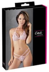 Cottelli Collection Mimi Set (Light Pink), komplet tanga s podprsenkou L