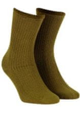 Gemini Netlačící dámské žebrované ponožky W.994 khaki UNI