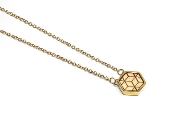 BeWooden Dámský náhrdelník s dřevěným detailem Virie Necklace Hexagon