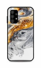 TopQ Kryt LUXURY Samsung A13 pevný Marble šedo-zlatý 85137