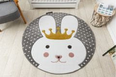 Dywany Łuszczów Dětský kusový koberec Petit Bunny grey kulatý 120x120 (průměr) kruh