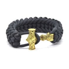 Šedý paracord náramek Thorovo kladivo - Mjoelnir