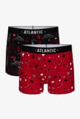 ATLANTIC Pánské boxerky 2GMH-013 černo- červený - Atlantic XL
