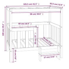 Greatstore Pelíšek pro psy šedý 105,5x83,5x100 cm masivní borovice