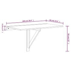 Vidaxl Nástěnný sklápěcí stůl černý 100 x 60 x 56 cm kompozitní dřevo
