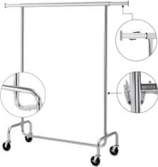 Artenat Stojan na oblečení Ines, 117 cm, stříbrná