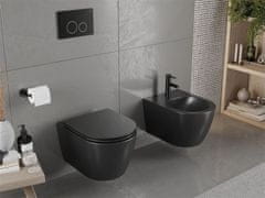 Mexen Carmen závěsná wc mísa včetně sedátka s slow-slim, z duroplastu, černá matná (30881085)