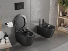 Mexen Carmen závěsná wc mísa včetně sedátka s slow-slim, z duroplastu, černá matná (30881085)
