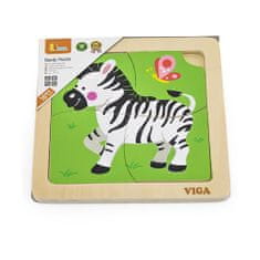 Viga Dřevěné puzzle pro nejmenší 4 ks Zebra