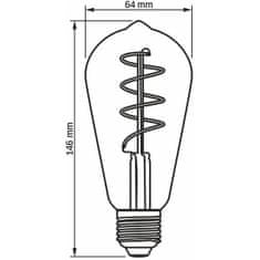 VIDEX Stmívatelná LED žárovka E27 ST64 4W = 28W 300lm 2200K Teplá bílá