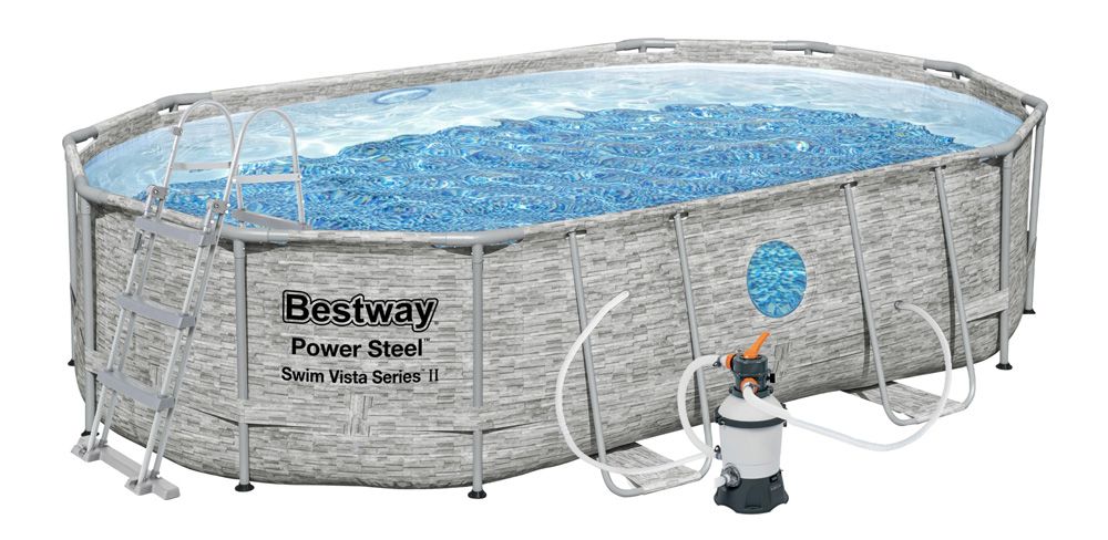 Bestway Bazén Power Steel Stacked Stone Swim Vista 4 88 x 3 05 x 1 07 m