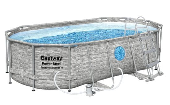 Bestway Bazén Power Steel Stacked Stone Swim Vista 4,27 x 2,5 x 1 m - 56714