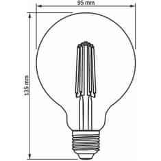 VIDEX Stmívatelná LED žárovka E27 G95 7W = 53W 700lm 2200K Teplá bílá