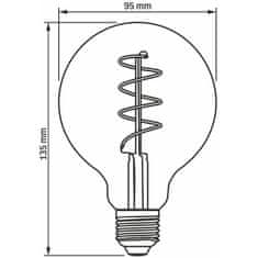 VIDEX Stmívatelná LED žárovka E27 G95 4W = 28W 300lm 2200K Teplá bílá