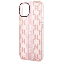 Karl Lagerfeld KLHCP14MHKLSPCP hard silikonové pouzdro iPhone 14 PLUS 6.7" pink Mono Vertical Stripe