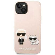 Karl Lagerfeld KLHMP14MSSKCI hard silikonové pouzdro iPhone 14 PLUS 6.7" light pink Silicone Karl & Choupette Magsafe