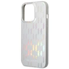 Karl Lagerfeld KLHCP14XLGMMSV3 hard silikonové pouzdro iPhone 14 PRO MAX 6.7" silver Monogram Iridescent