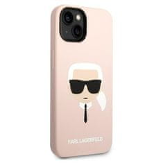 Karl Lagerfeld KLHCP14MSLKHLP hard silikonové pouzdro iPhone 14 PLUS 6.7" light pink Silicone Karl`s Head