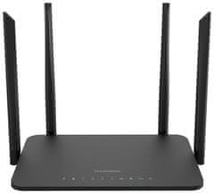 Thomson dvoupásmový router THWR 1200/ Wi-Fi 802.11a/b/g/n/ac/ 1200 Mbit/s/ 2,4GHz a 5GHz/ 4x LAN/ 1x WAN/ 1x USB/ černý