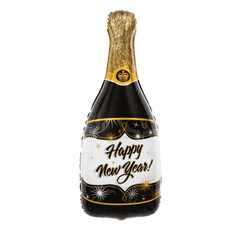 PartyPal Fóliový balónek supershape Happy New Year Šampaňské 100x49cm