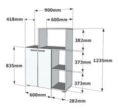 Hanah Home Kuchyňská skřínka PARS 90 cm bílá